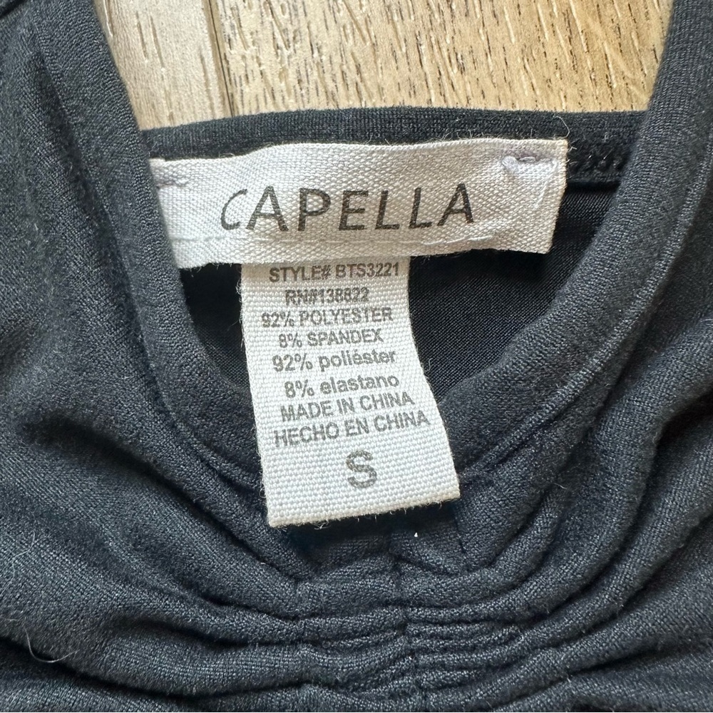 Capella Black Adjustable Scrunched Crop Top Size Small - Picture 7 of 9